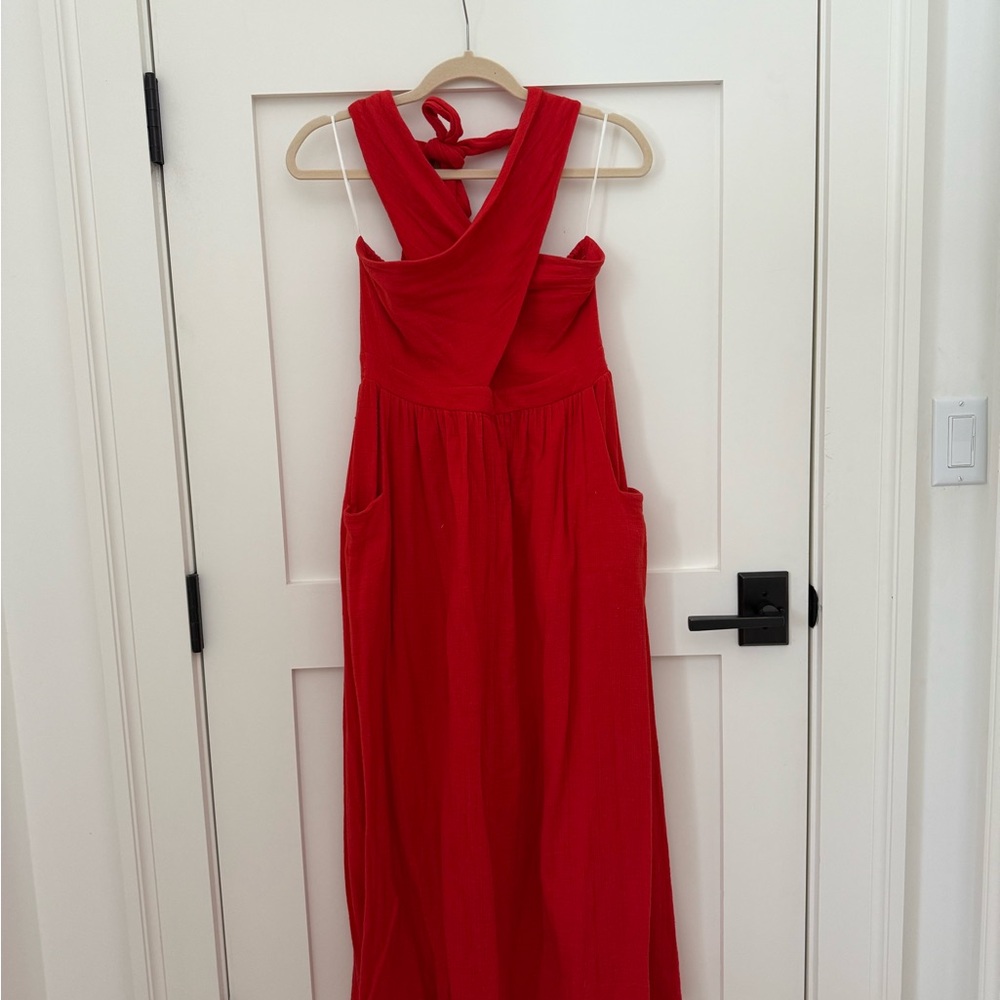 Mara Hoffman Vibrant Red Backless Dress
